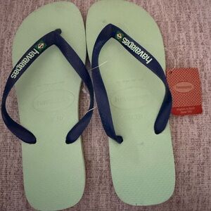 Havaianas Green and Blue Flip Flops